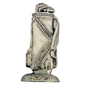 Vintage FORT USA Pewter Golf Club Business Card Holder  *Fits 1 5/8 Inch Card*